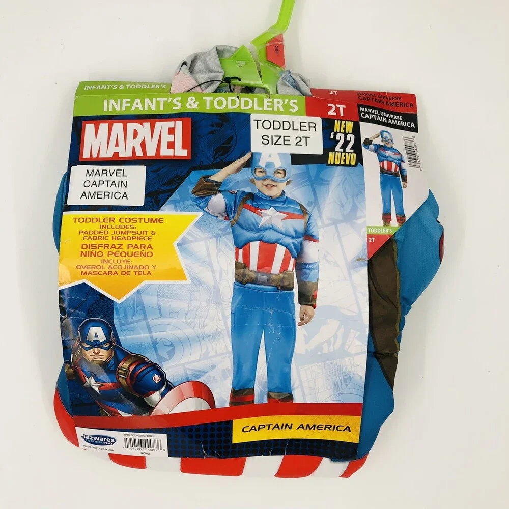 Rubie's Marvel Universe Captain America Boy's Costume Size 2T Toddler Cosplay